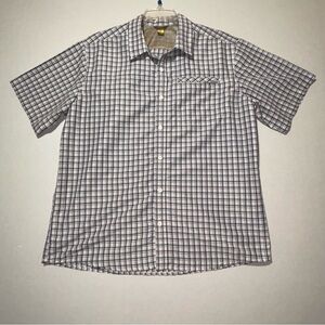 Eddie Bauer Hiking Shirt XL Plaid Short Sleeve Outdoor Travel